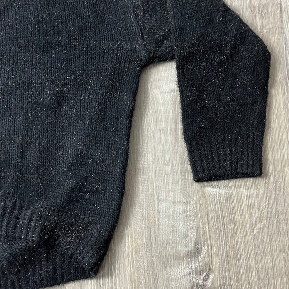 Wild Fable Women's Black Long Sleeve Crewneck Tinsel Sweater - Medium - NWT - Picture 6 of 9